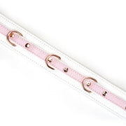 Liebe Seele - Fairy - Leren Collar met Leiband - Roze/Wit