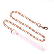 Liebe Seele - Fairy - Leren Collar met Leiband - Roze/Wit