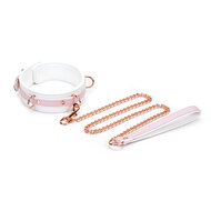 Liebe Seele - Fairy - Leren Collar met Leiband - Roze/Wit
