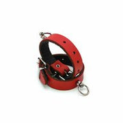Kiotos Leather - Polsboeien Leder met Kleine O-ring - Rood