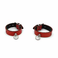 Kiotos Leather - Polsboeien Leder met Kleine O-ring - Rood