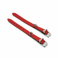 Kiotos Leather - Polsboeien Leder met Kleine O-ring - Rood