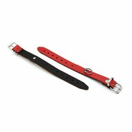 Kiotos Leather - Polsboeien Leder met Kleine O-ring - Rood