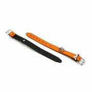 Kiotos Leather - Polsboeien Leder met Kleine O-ring - Oranje