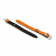Kiotos Leather - Polsboeien Leder met Kleine O-ring - Oranje