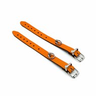 Kiotos Leather - Polsboeien Leder met Kleine O-ring - Oranje