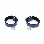 Kiotos Leather - Polsboeien Leder met Kleine O-ring - Blauw