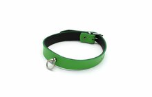 Kiotos Leather - Collar met Kleine O-ring - Leder - Groen
