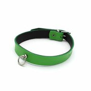 Kiotos Leather - Collar met Kleine O-ring - Leder - Groen