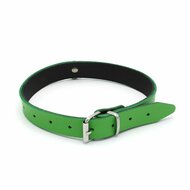 Kiotos Leather - Collar met Kleine O-ring - Leder - Groen