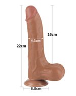 Lovetoy - Dildo Met Sliding Skin Technologie - 22 x 4.3 cm - Verwijderbare Zuignap - Medium Huidskleur