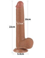 Lovetoy - Dildo Met Sliding Skin Technologie - 22 x 3.7 cm - Verwijderbare Zuignap - Medium Huidskleur