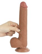 Lovetoy - Dildo Met Sliding Skin Technologie - 22 x 3.7 cm - Verwijderbare Zuignap - Medium Huidskleur