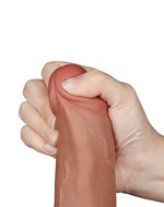 Lovetoy - Dildo Met Sliding Skin Technologie - 22 x 3.7 cm - Verwijderbare Zuignap - Medium Huidskleur