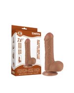 Lovetoy - Dildo Met Sliding Skin Technologie - 18.3 x 3.5 cm - Verwijderbare Zuignap - Medium Huidskleur