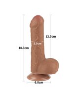Lovetoy - Dildo Met Sliding Skin Technologie - 18.3 x 3.5 cm - Verwijderbare Zuignap - Medium Huidskleur