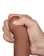 Lovetoy - Dildo Met Sliding Skin Technologie - 18.3 x 3.5 cm - Verwijderbare Zuignap - Medium Huidskleur