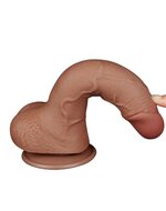Lovetoy - Dildo Met Sliding Skin Technologie - 19.5 x 3.5 cm - Verwijderbare Zuignap - Medium Huidskleur