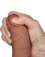 Lovetoy - Dildo Met Sliding Skin Technologie - 19.5 x 3.5 cm - Verwijderbare Zuignap - Medium Huidskleur
