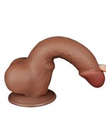 Lovetoy - Dildo Met Sliding Skin Technologie - 19.5 x 3.6 cm - Verwijderbare Zuignap - Medium Huidskleur