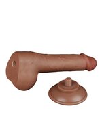 Lovetoy - Dildo Met Sliding Skin Technologie - 19.5 x 3.6 cm - Verwijderbare Zuignap - Medium Huidskleur
