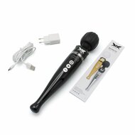Pixey DeLuxe - Black Chrome Edition - Oplaadbare Wand Vibrator - de krachtigste die er is