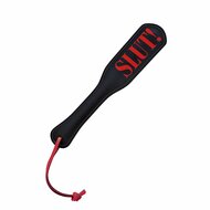 Kiotos Leather - Lederen Paddle Slut - Zwart/Rood