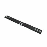 Kiotos Leather - Lederen Collar met Drukknopen en Metalen Beugelsluiting Voorzijde - Zwart