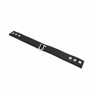 Kiotos Leather - Lederen Collar met Drukknopen en Metalen Beugelsluiting Voorzijde - Zwart