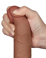Lovetoy - Dildo Met Sliding Skin Technologie - 19.5 x 3.7 cm - Verwijderbare Zuignap - Medium Huidskleur