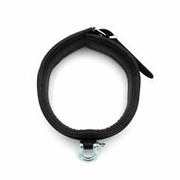Kiotos Leather - Lederen Collar met Metalen Beugelsluiting Voorzijde - Zwart