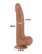 Lovetoy - Dildo Met Sliding Skin Technologie - 20 x 4 cm - Verwijderbare Zuignap - Medium Huidskleur