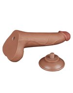 Lovetoy - Dildo Met Sliding Skin Technologie - 20 x 4 cm - Verwijderbare Zuignap - Medium Huidskleur