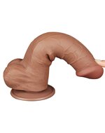 Lovetoy - Dildo Met Sliding Skin Technologie - 20.8 x 4 cm - Verwijderbare Zuignap - Medium Huidskleur