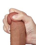 Lovetoy - Dildo Met Sliding Skin Technologie - 20.8 x 4 cm - Verwijderbare Zuignap - Medium Huidskleur