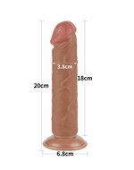 Lovetoy - Dildo Met Sliding Skin Technologie - 20.8 x 3.8 cm - Verwijderbare Zuignap - Medium Huidskleur