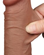 Lovetoy - Dildo Met Sliding Skin Technologie - 20 x 3.9 cm - Verwijderbare Zuignap - Medium Huidskleur