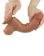 Lovetoy - Dildo Met Sliding Skin Technologie - 20 x 3.9 cm - Verwijderbare Zuignap - Medium Huidskleur