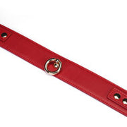 Liebe Seele - Crimson Red - PU Lederen Collar met Leiband - Vegan - Rood/Goud