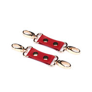 Liebe Seele - Crimson Red - Bondageset Dijbeenboeien naar Handboeien - PU Leer - Vegan - Rood/Goud