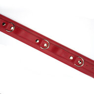 Liebe Seele - Crimson Red - Bondageset Dijbeenboeien naar Handboeien - PU Leer - Vegan - Rood/Goud