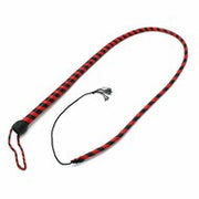 Kiotos Leather - Lederen Single Tail Zweep - 140 cm - Zwart/Rood