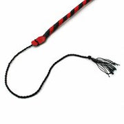 Kiotos Leather - Lederen Single Tail Zweep - 60 cm - Zwart/Rood