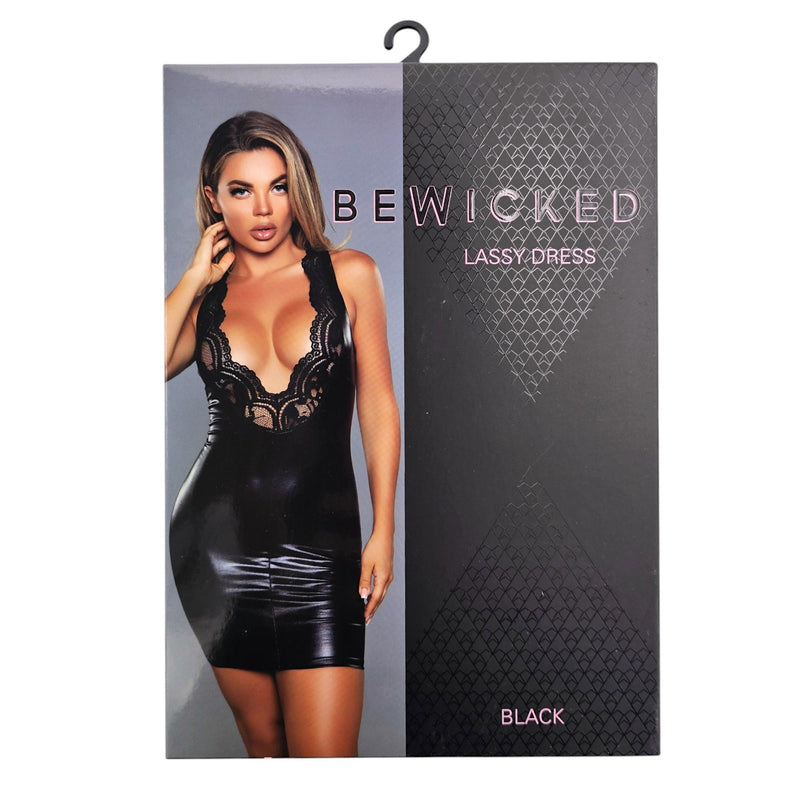 Be Wicked - Lassy - Jurk - Faux Leather - Zwart