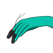 ElectraStim - Electrosex - Siliconen E-stim Vingerhoesjes - Zwart