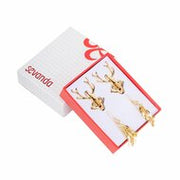 Sevanda - Stag - Tepelklemmen met Hertengewei en Hanger - Goud