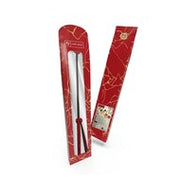 Liebe Seele - Kinbaku Ukiyoe - Lamslederen Paardrijzweep met Hartvormige Tip - Rood met Zwarte Rozen Print - Iets Héél Bijzonders! - Import uit Japan