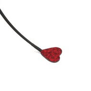 Liebe Seele - Kinbaku Ukiyoe - Lamslederen Paardrijzweep met Hartvormige Tip - Rood met Zwarte Rozen Print - Iets Héél Bijzonders! - Import uit Japan