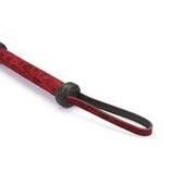 Liebe Seele - Kinbaku Ukiyoe - Lamslederen Flogger - Rood met Zwarte Rozen Print - Iets Héél Bijzonders! - Import uit Japan