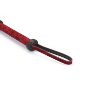 Liebe Seele - Kinbaku Ukiyoe - Lamslederen Flogger - Rood met Zwarte Rozen Print - Iets Héél Bijzonders! - Import uit Japan